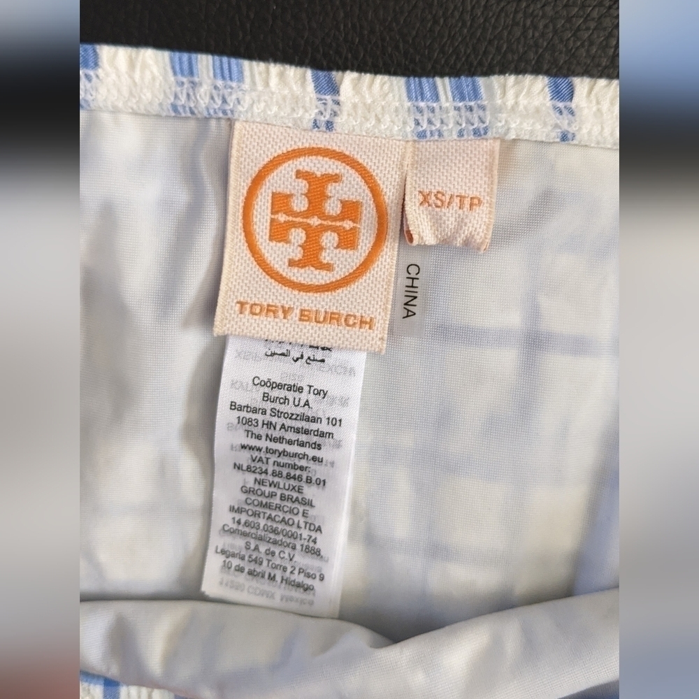 NWOT Tory Burch Blue and White Plaid Bikini X-Small - Picture 5 of 7